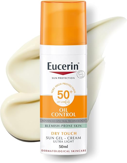 Eucerin Face Sunscreen Oil Control Gel-Cream Dry Touch, UVA/UVB, SPF 50+, 50 ml